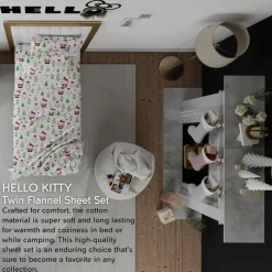 Franco Manufacturing Co Inc Hello Kitty Holiday Cotton Flannel Sheet Set