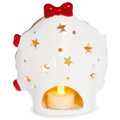 Blue Sky Clayworks Hello Kitty Holiday Wreath Ceramic Tealight Holder