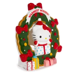 Blue Sky Clayworks Hello Kitty Holiday Wreath Ceramic Tealight Holder