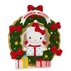 Blue Sky Clayworks Hello Kitty Holiday Wreath Ceramic Tealight Holder