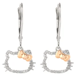 JACMEL JEWELRY INC Hello Kitty 14K White Gold Diamond Drop Earrings