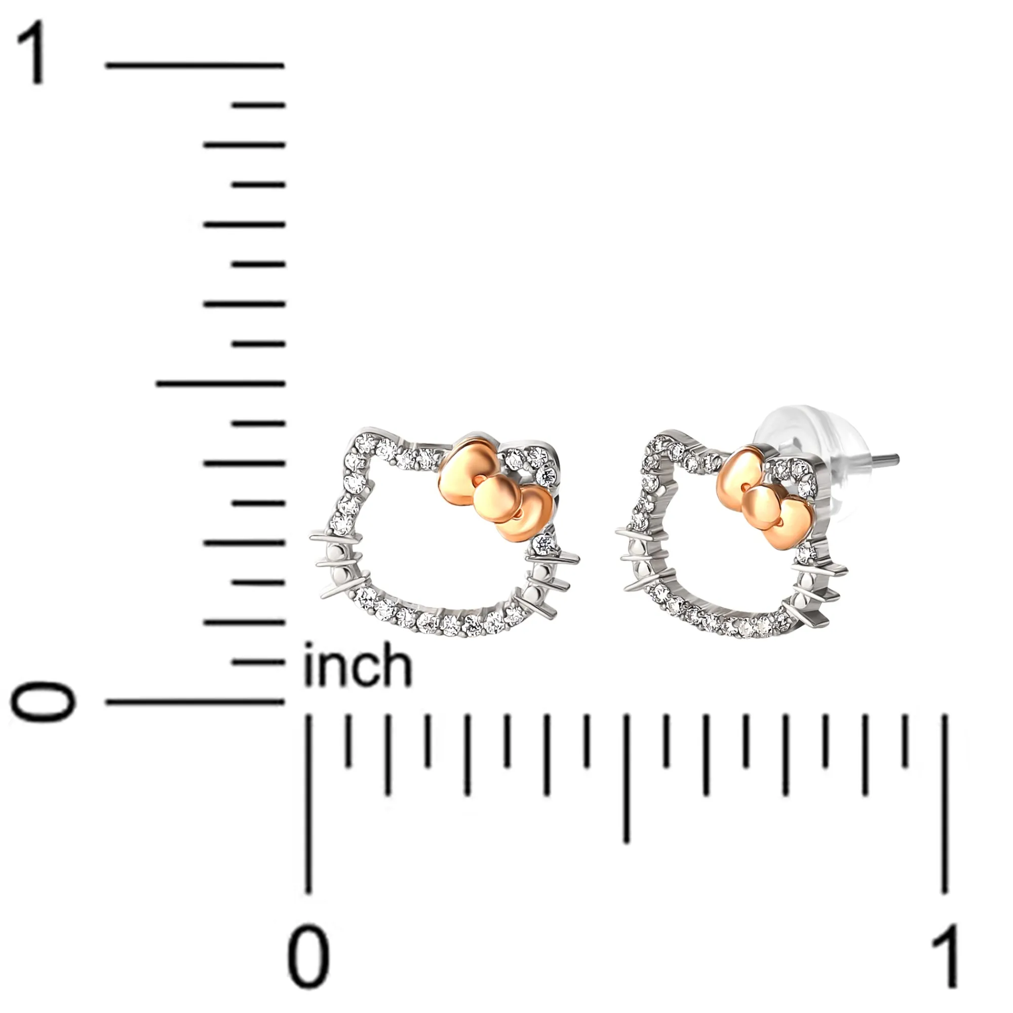 JACMEL JEWELRY INC Hello Kitty 14K White Gold Diamond Stud Earrings