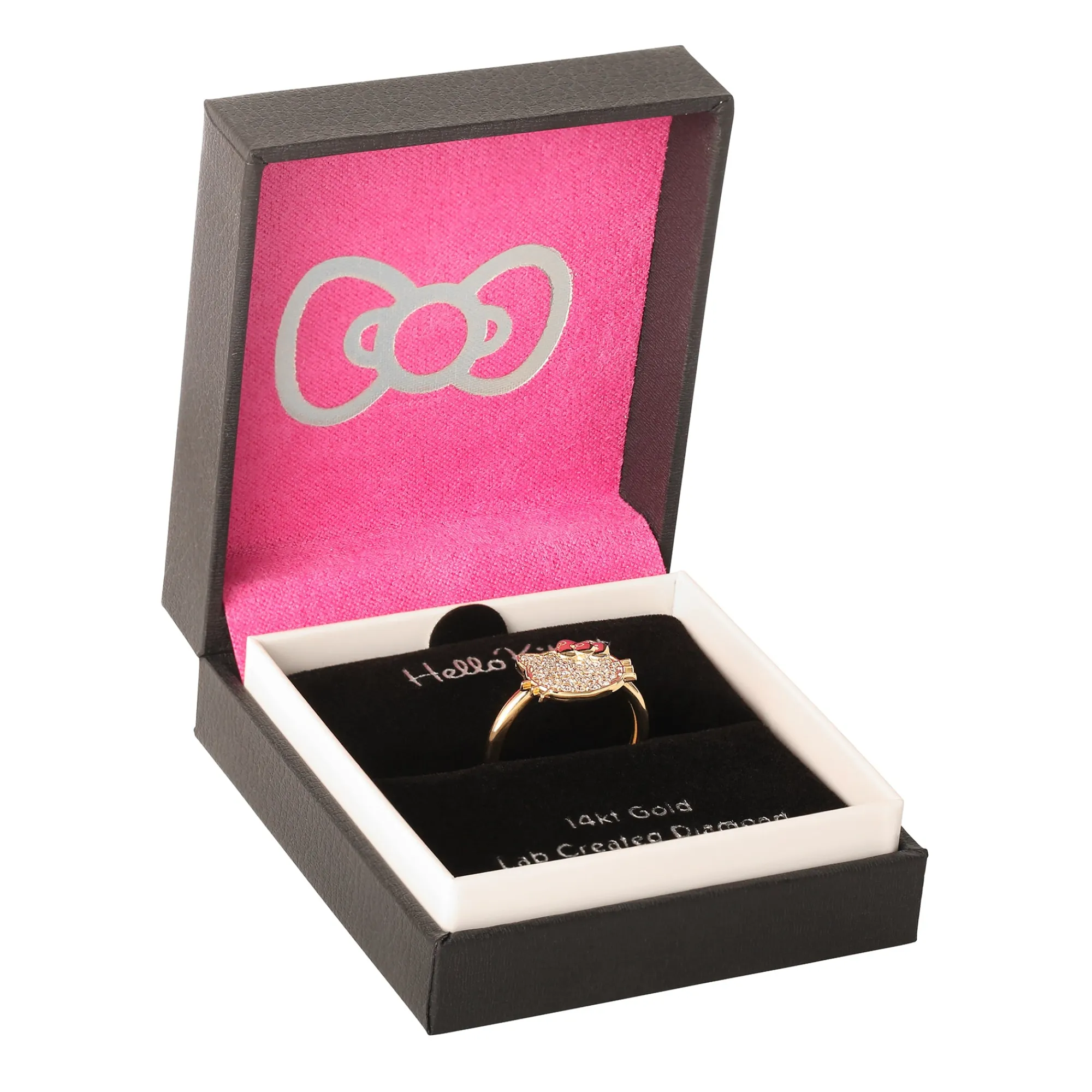 JACMEL JEWELRY INC Hello Kitty 14K Yellow Gold Pavé Diamond Ring (Size 7 Only)