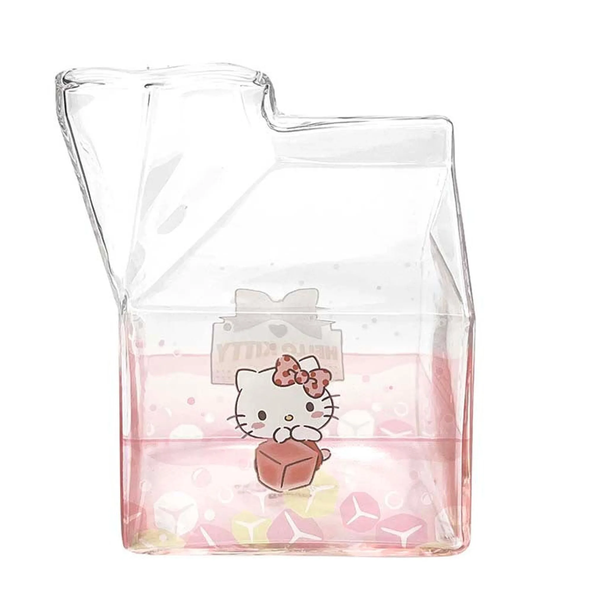 Global Original Hello Kitty Kawaii Glass Milk Carton Cup
