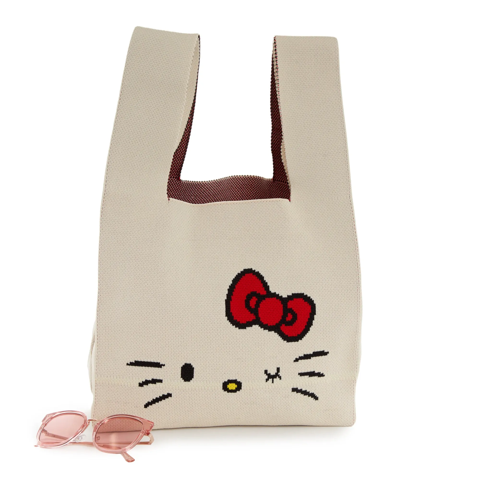 NAKAJIMA CORPORATION Hello Kitty Knit Shopper Bag (White)