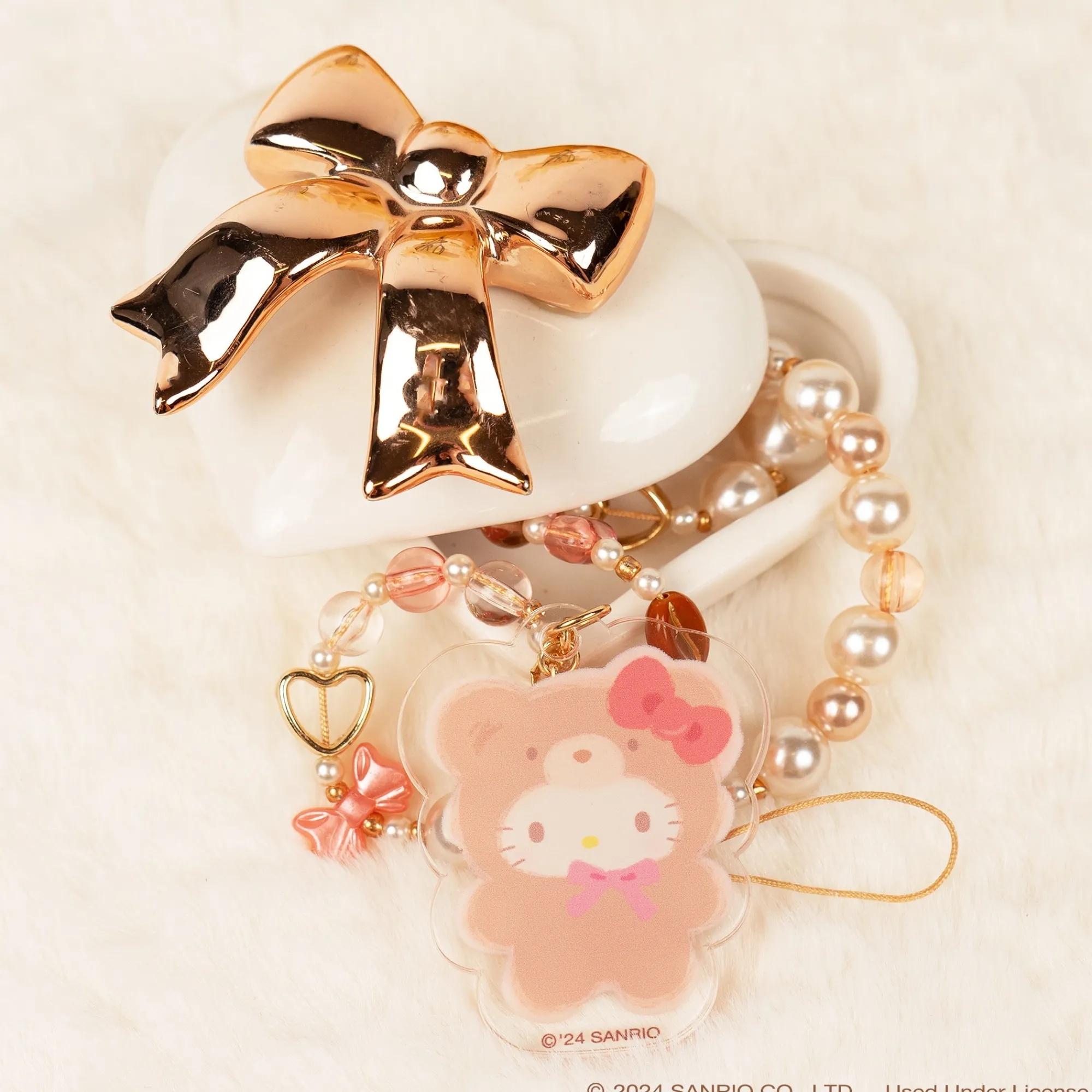 Hamee.com - Hamee US Hello Kitty Latte Bear Beaded Charm Mobile Phone Wrist Strap
