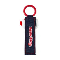 Japan Original Hello Kitty Logo Keychain (Denim Patch Series)