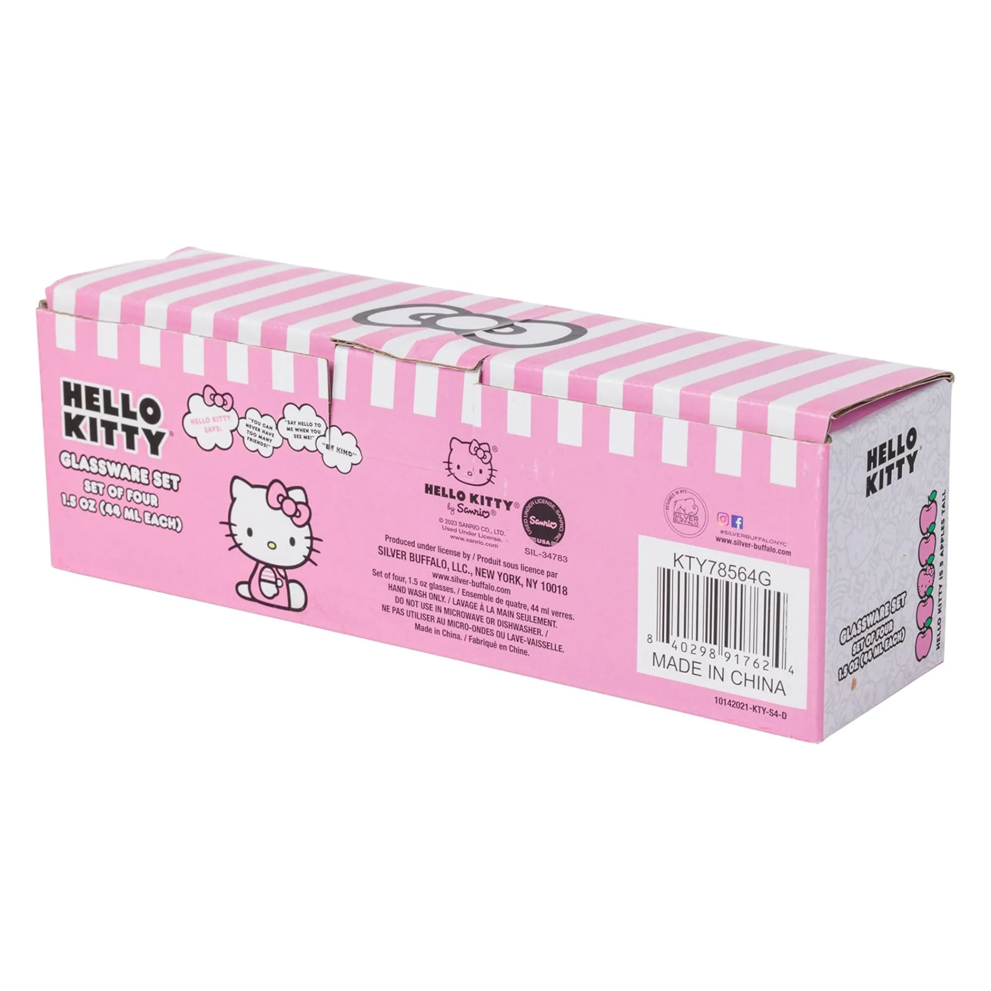 Silver Buffalo Hello Kitty Mini Glass 4-Piece Set (Pool Floatie)