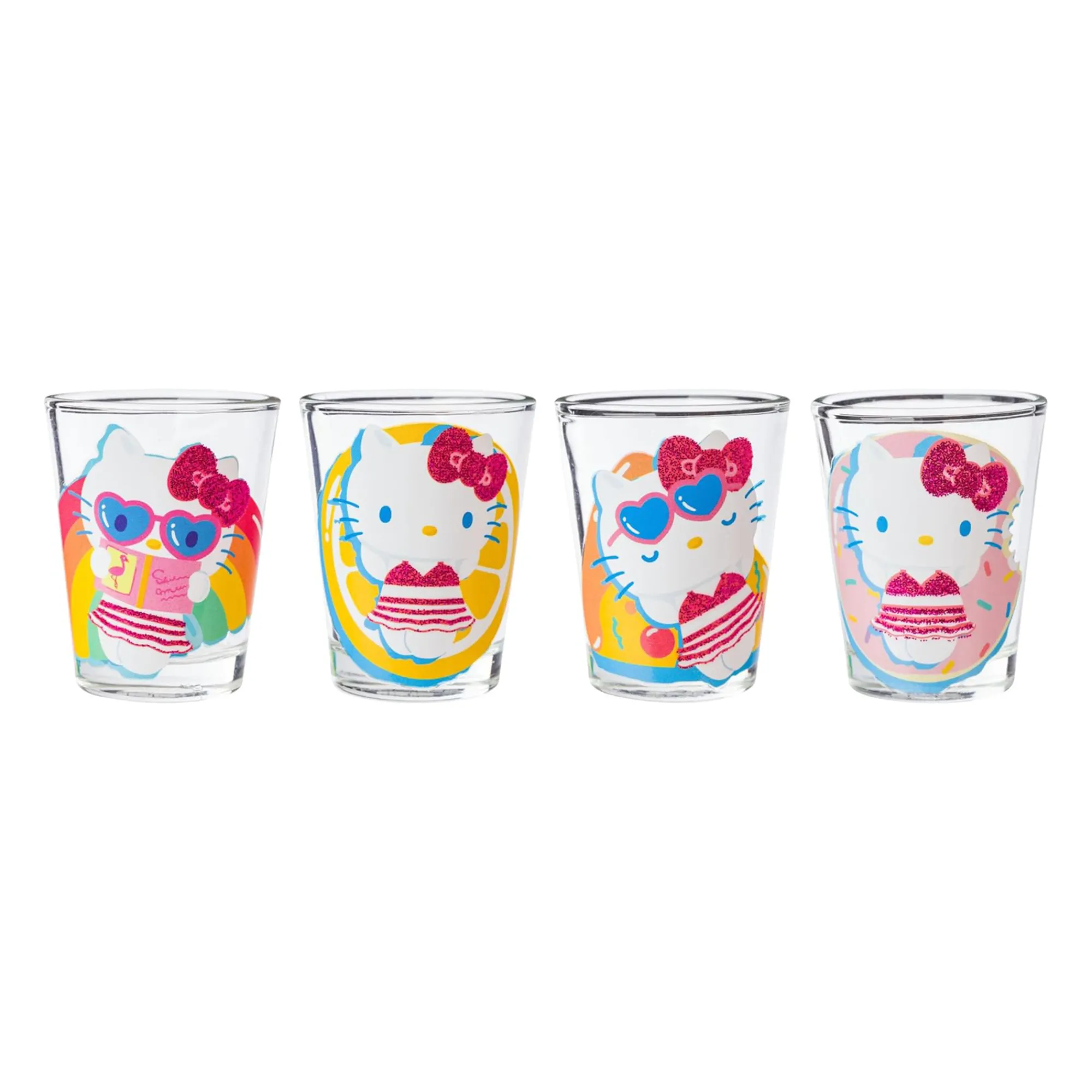 Silver Buffalo Hello Kitty Mini Glass 4-Piece Set (Pool Floatie)