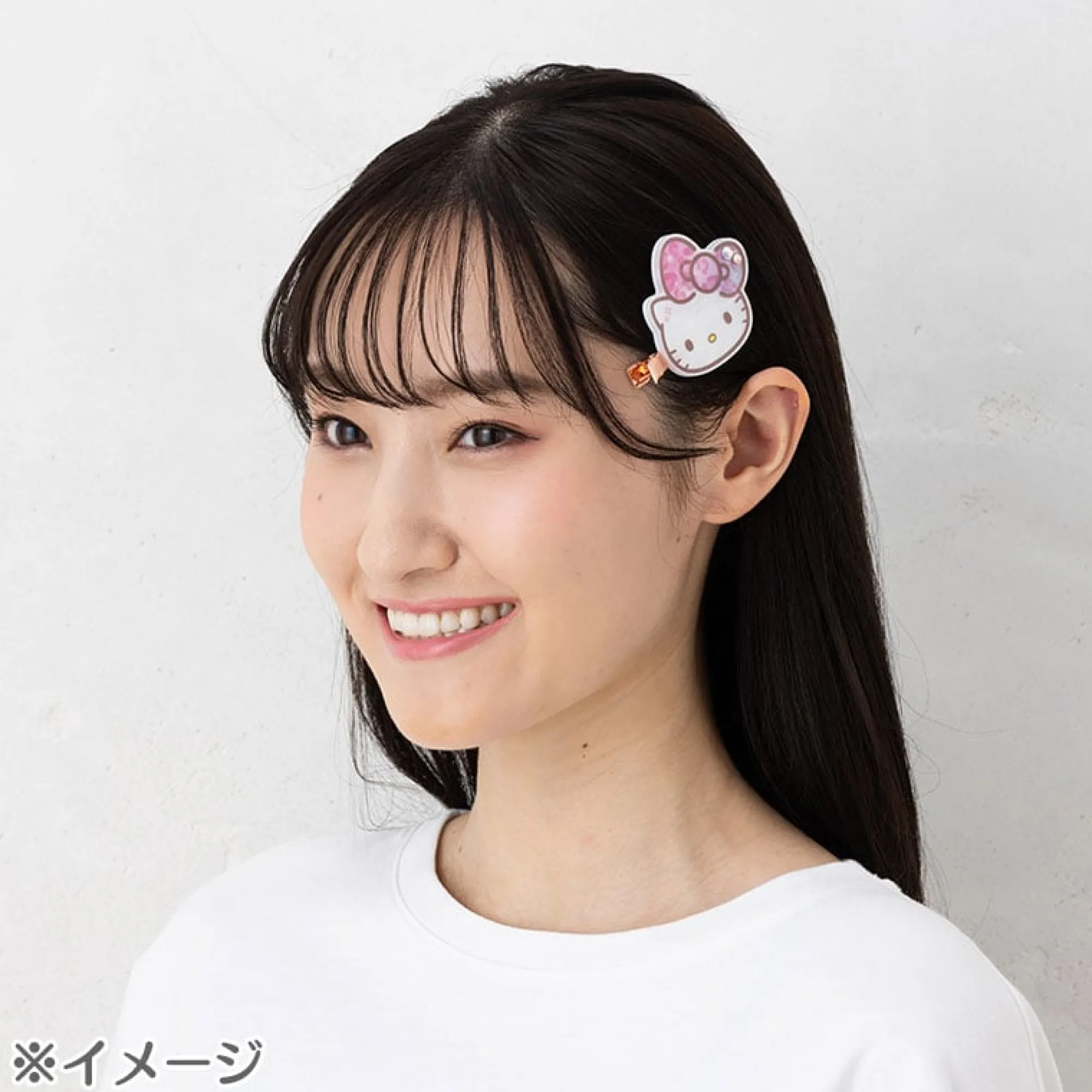 Japan Original Hello Kitty Mini Hair Clip Set 50th Anniv. (Fashionable Ribbons Series)