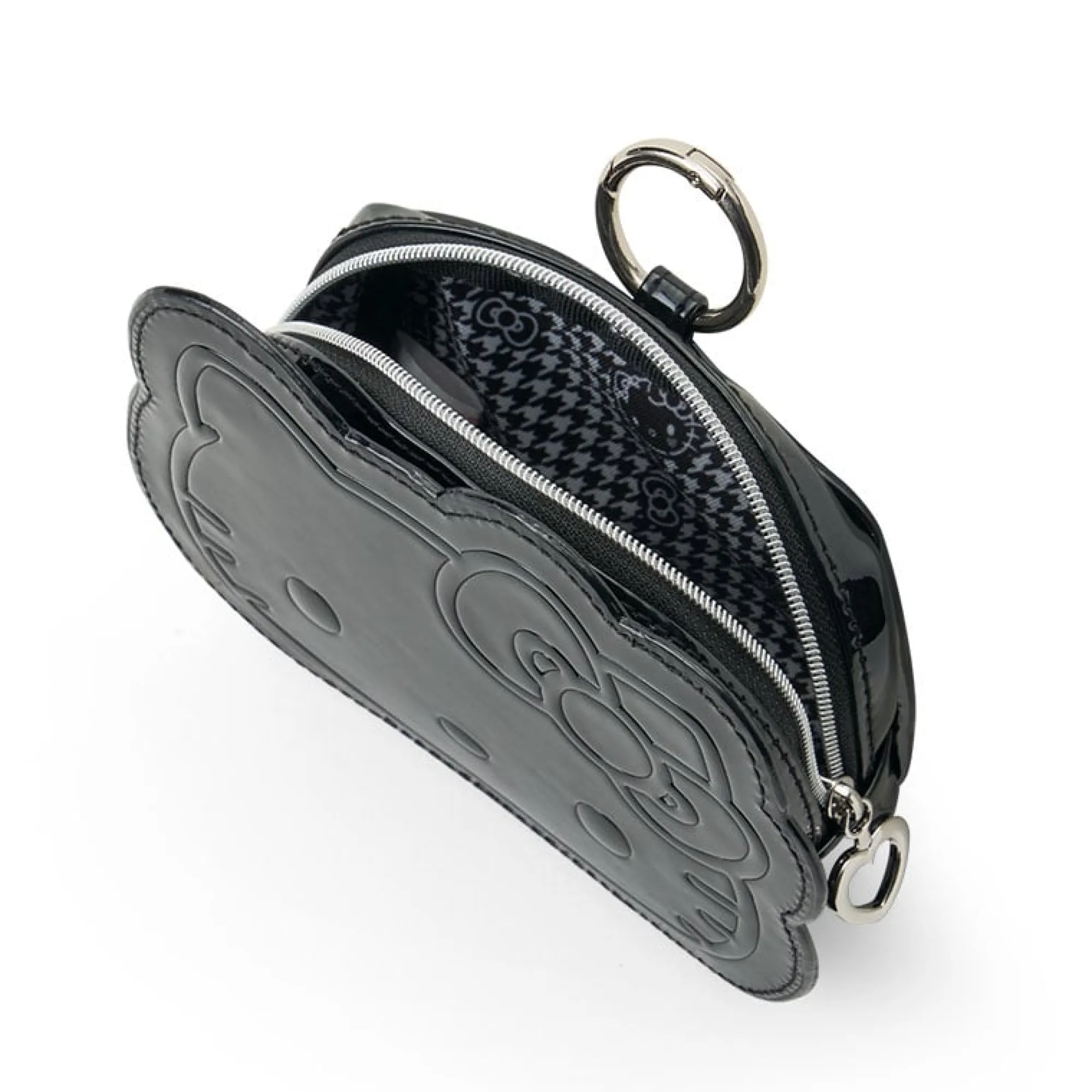 Japan Original Hello Kitty Mini Zipper Pouch (Silver Houndstooth Series)