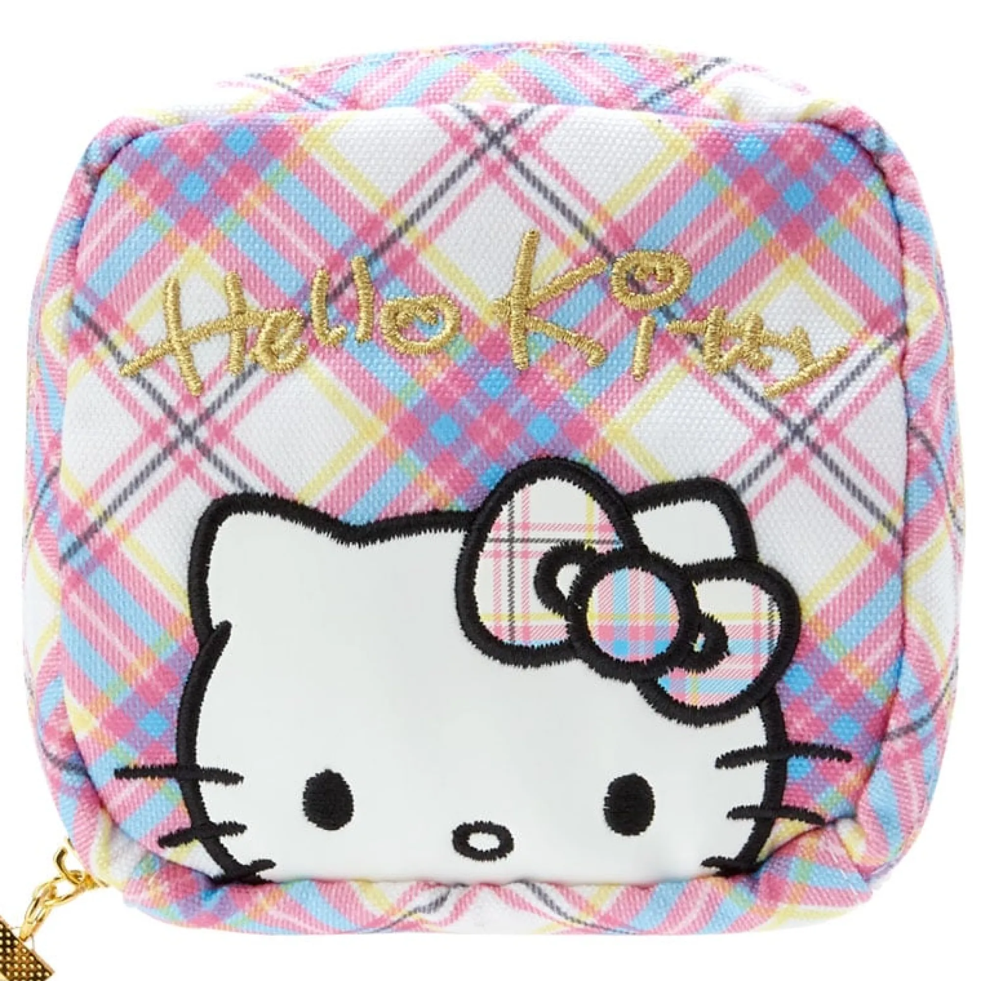 Japan Original Hello Kitty Mini Zipper Pouch (Hello Kitty Dress Tartan Series)