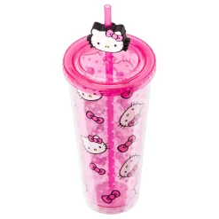 Silver Buffalo Hello Kitty 24oz Bows & Dots Travel Tumbler