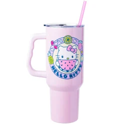 Silver Buffalo Hello Kitty 40oz Stainless Steel Travel Tumbler (Kawaii Fruit)