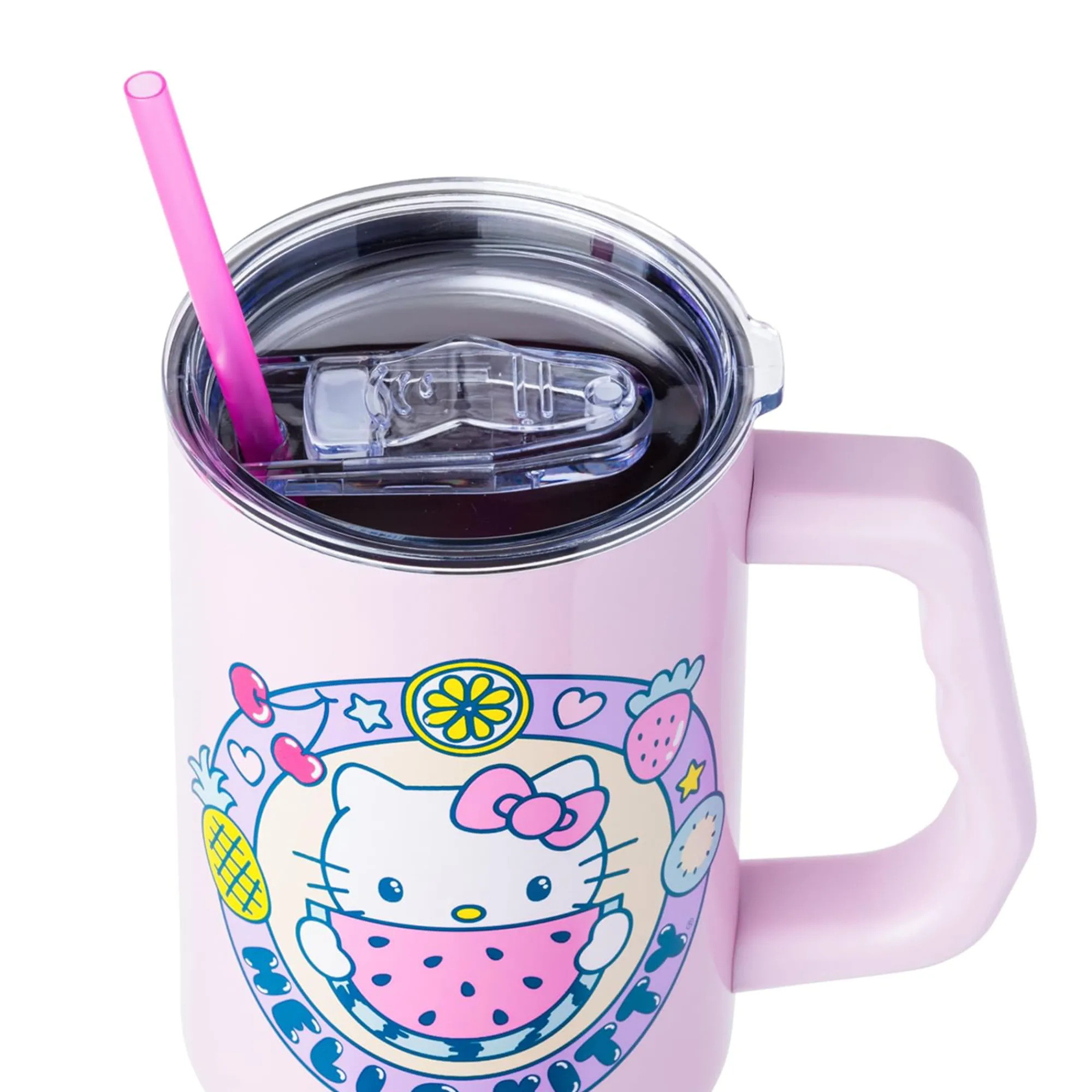 Silver Buffalo Hello Kitty 40oz Stainless Steel Travel Tumbler (Kawaii Fruit)