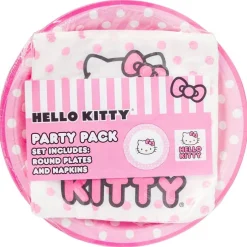 Silver Buffalo Hello Kitty Paper Napkin & Plate 32-pc Party Pack (Pink Dots)