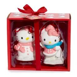 Blue Sky Clayworks Hello Kitty 2-pc Holiday Ceramic Ornament Set (Winter Play)
