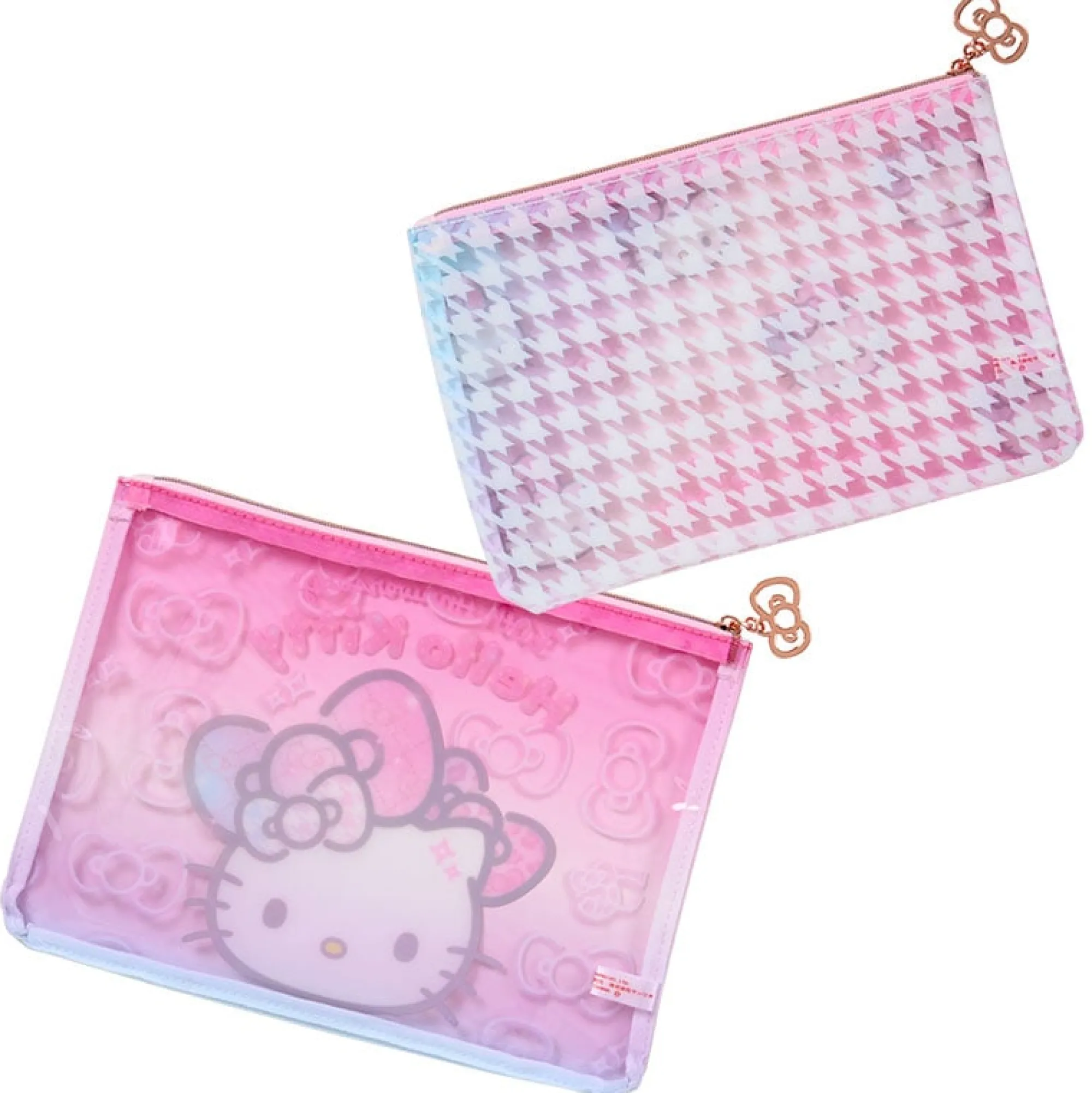 Japan Original Hello Kitty 2-Piece Pouch Set 50th Anniv. (Fashionable Ribbons Series)