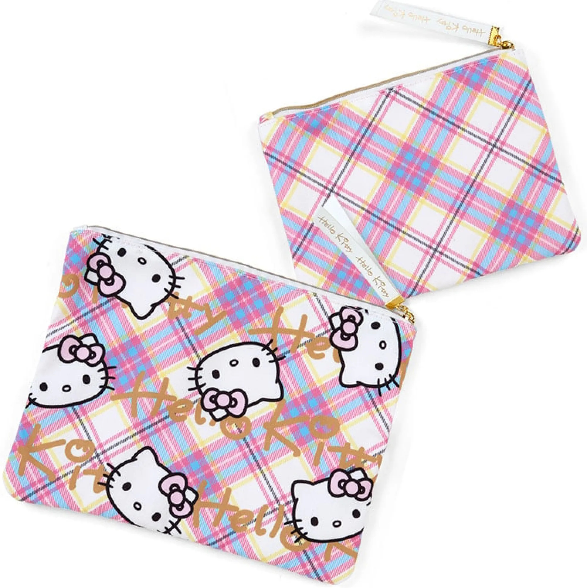 Japan Original Hello Kitty 2-Piece Pouch Set (Hello Kitty Dress Tartan Series)