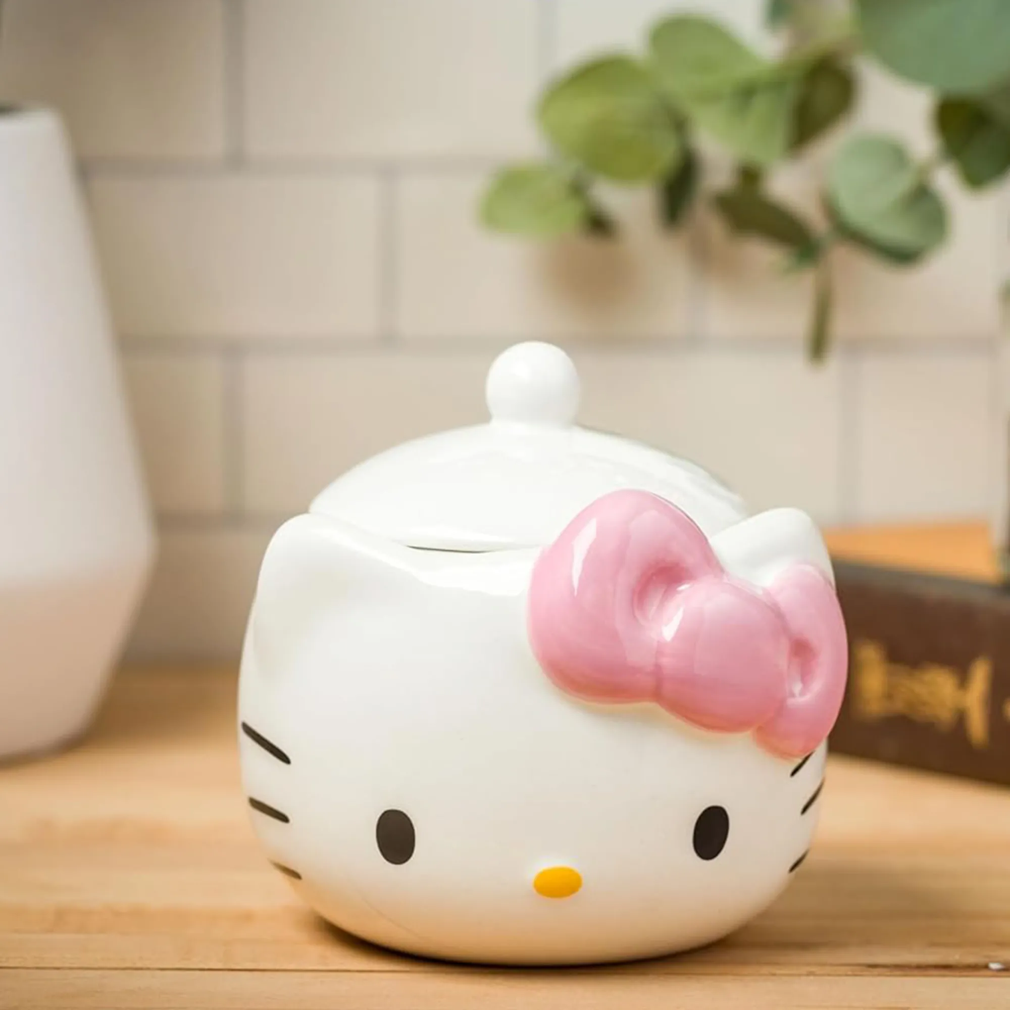Silver Buffalo Hello Kitty Pink Bow Ceramic Storage Jar