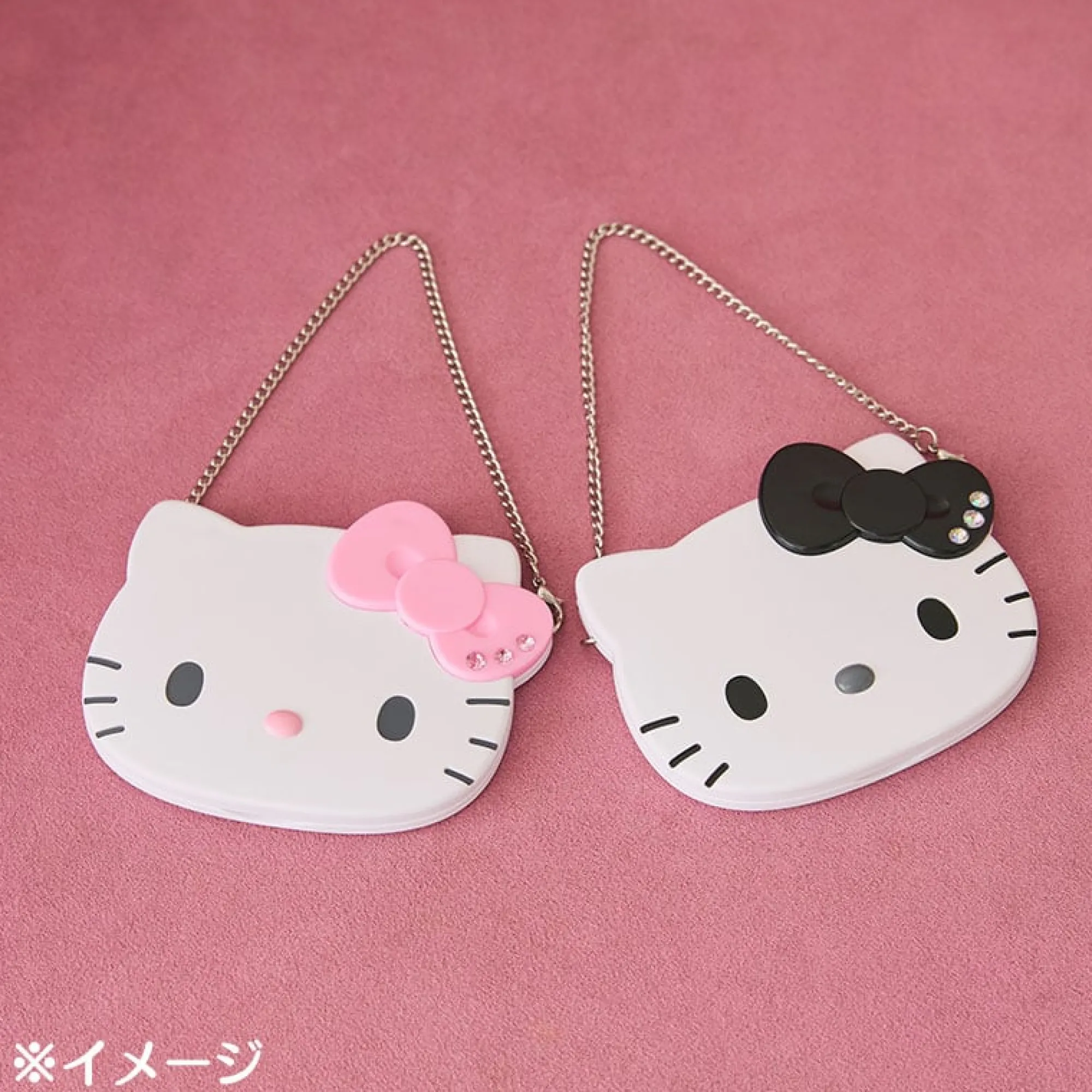 Japan Original Hello Kitty Pink Compact Mirror (I Love Hello Kitty Series)