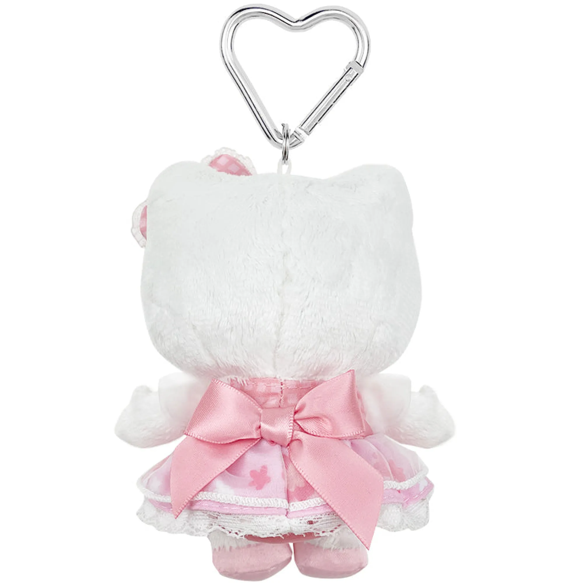 Global Original Hello Kitty Pink Plush Mascot Keychain (50th Anniv. Floral Series)