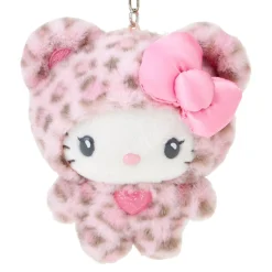 Japan Original Hello Kitty Pink Plush Mascot Keychain (Leopard Pals Series)