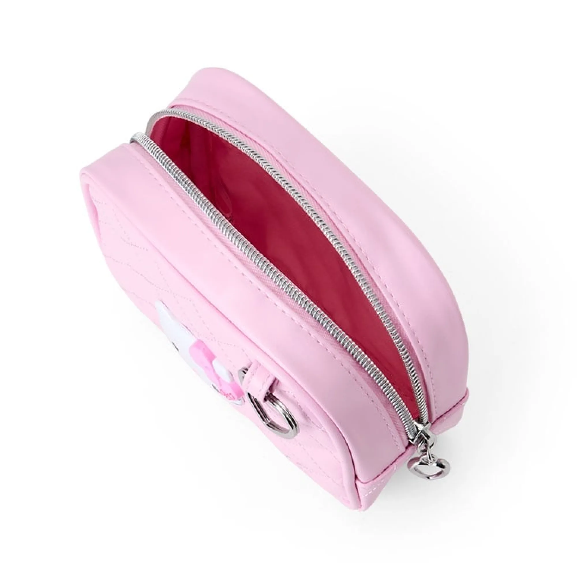 Japan Original Hello Kitty Pink Quilted Zipper Pouch (I Love Hello Kitty Series)