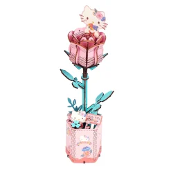 HANDS CRAFT Hello Kitty Pink Rose 3D Wooden Puzzle