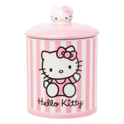 Silver Buffalo Hello Kitty Pink Stripe Ceramic Storage Jar