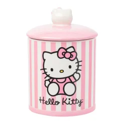Silver Buffalo Hello Kitty Pink Stripe Ceramic Storage Jar
