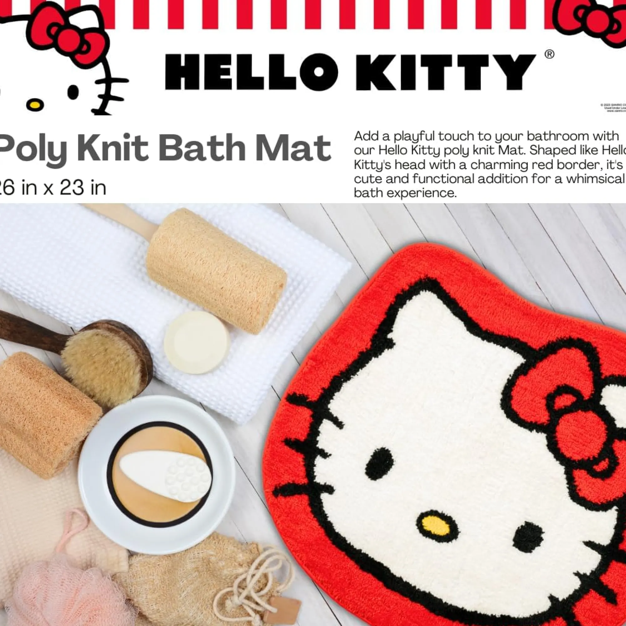 Franco Manufacturing Co Inc Hello Kitty Plush Bathroom Mat