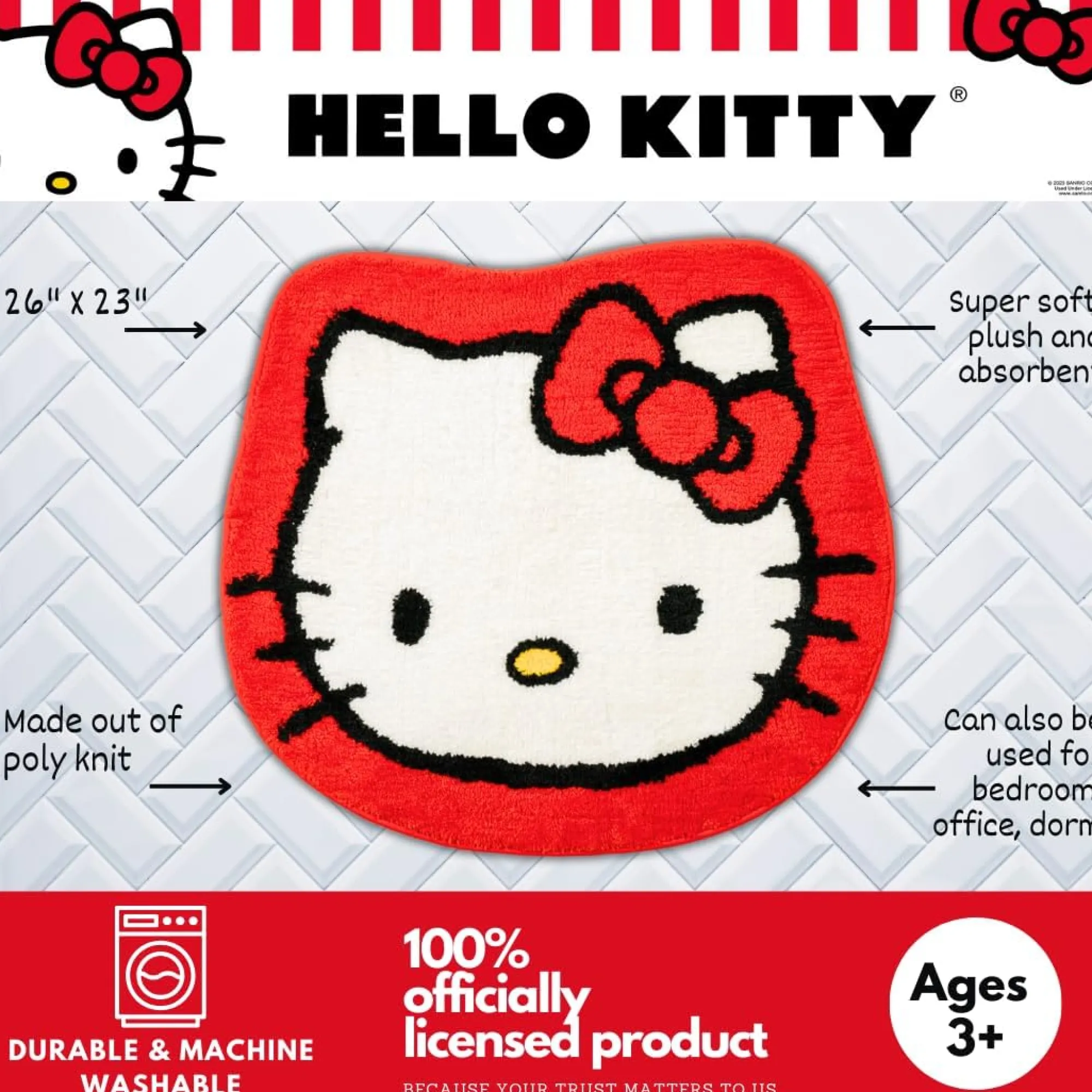 Franco Manufacturing Co Inc Hello Kitty Plush Bathroom Mat