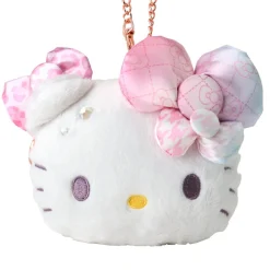Japan Original Hello Kitty Plush ID Card Holder 50th Anniv. (Fashionable Ribbons Series)