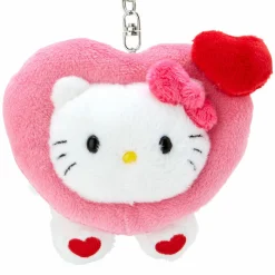 Japan Original Hello Kitty Plush Mascot Keychain (Big Heart Series)