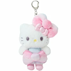 Japan Original Hello Kitty Plush Mascot Keychain 50th Anniv. (Fashionable Ribbons Series)