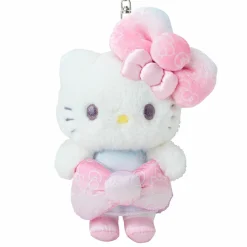 Japan Original Hello Kitty Plush Mascot Keychain 50th Anniv. (Fashionable Ribbons Series)