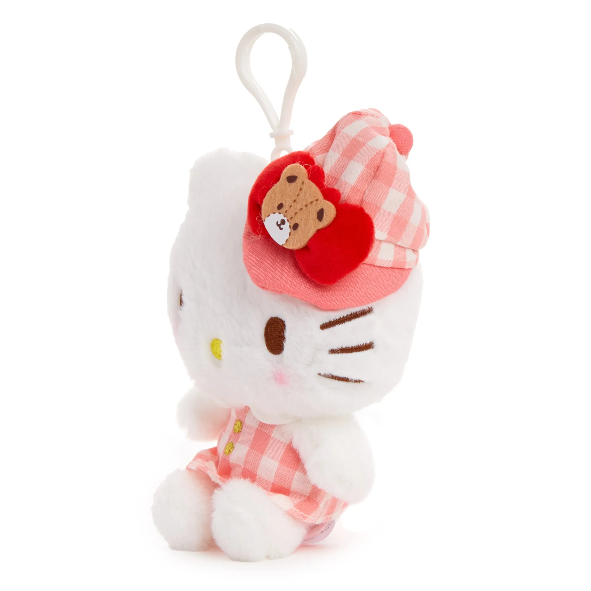 NAKAJIMA CORPORATION Hello Kitty Plush Mascot Clip (Gingham Cap Series)