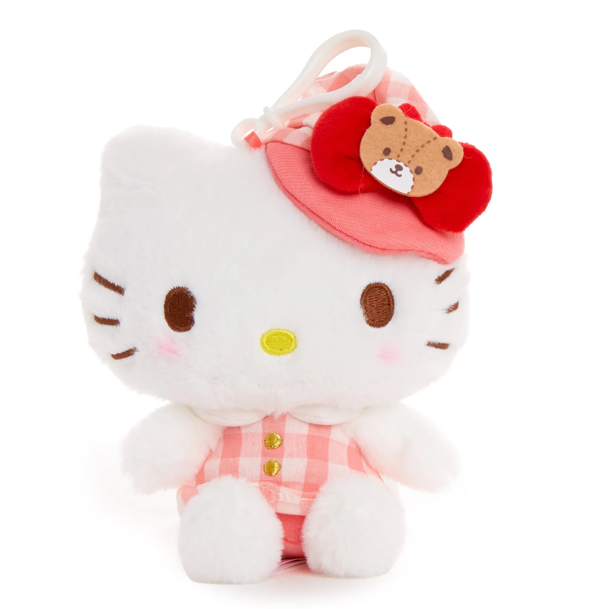 NAKAJIMA CORPORATION Hello Kitty Plush Mascot Clip (Gingham Cap Series)