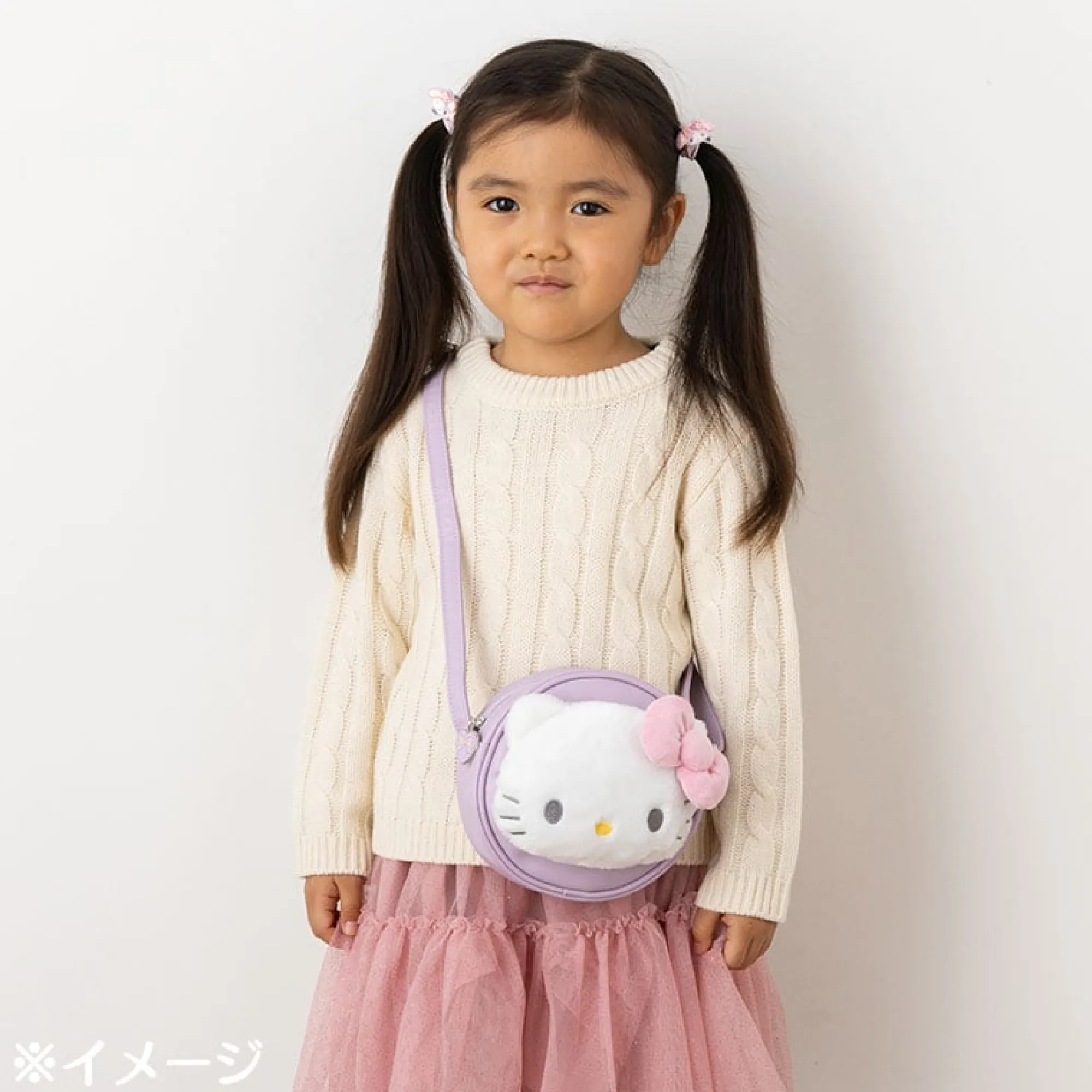 Japan Original Hello Kitty Plush Round Crossbody Bag