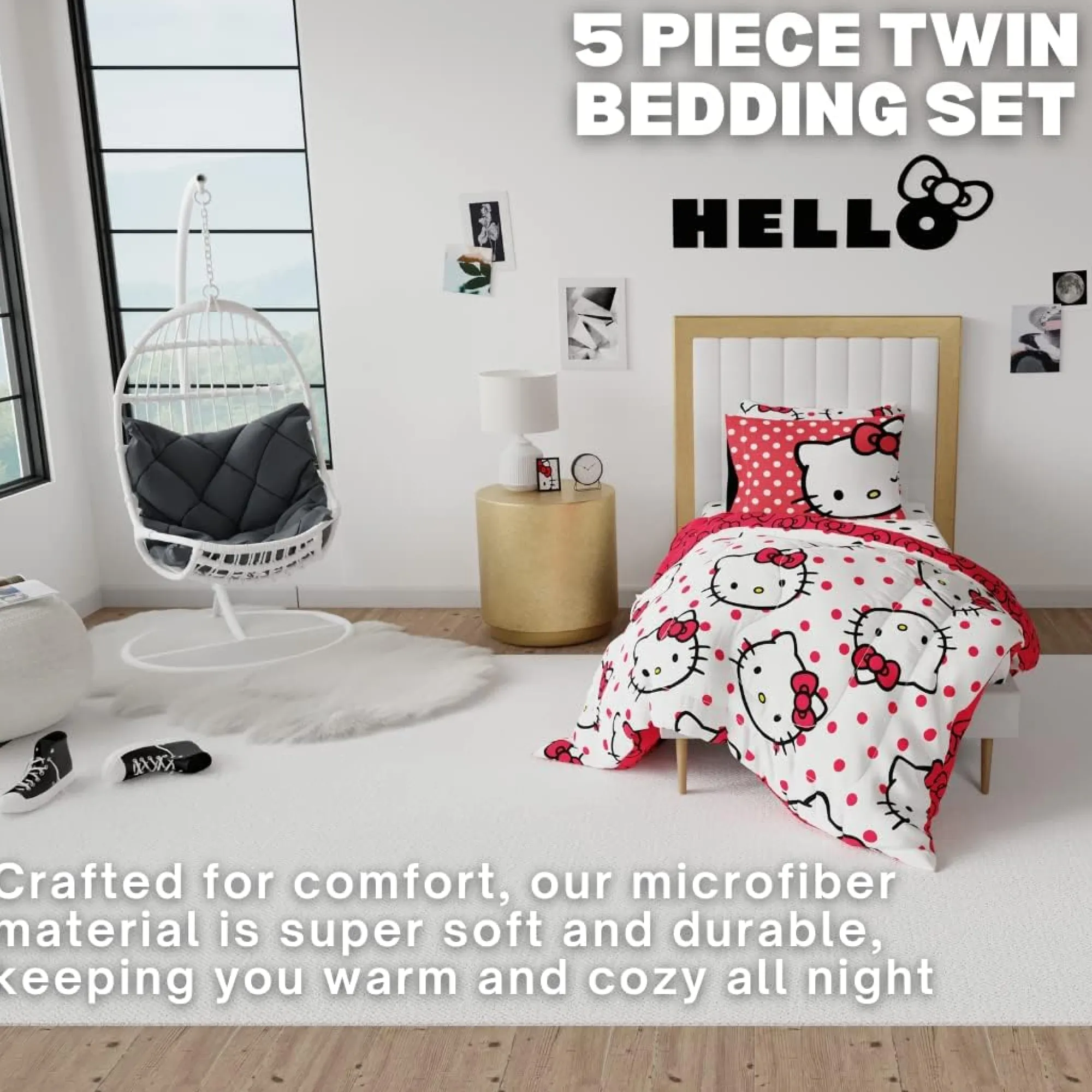 Franco Manufacturing Co Inc Hello Kitty Polka Dot Party Bedding Set