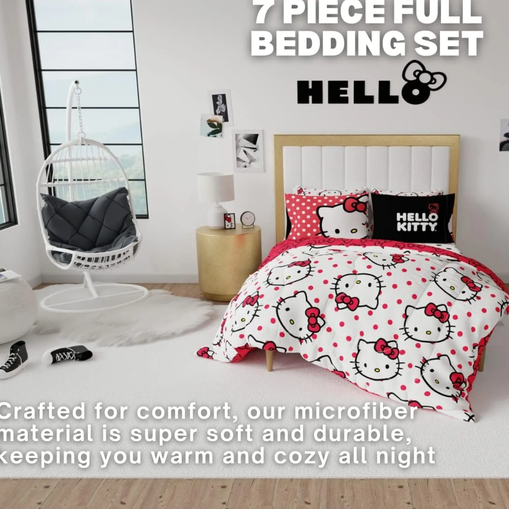 Franco Manufacturing Co Inc Hello Kitty Polka Dot Party Bedding Set