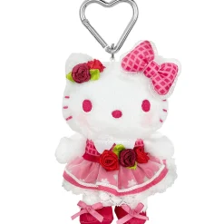 Global Original Hello Kitty Red Plush Mascot Keychain (50th Anniv. Floral Series)