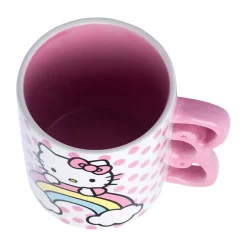 Silver Buffalo Hello Kitty Sculpted Bow & Rainbow Ceramic Mug