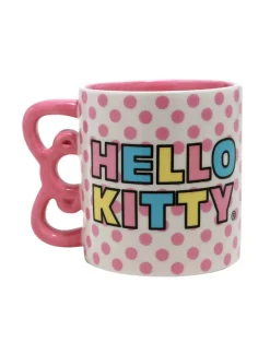 Silver Buffalo Hello Kitty Sculpted Bow & Rainbow Ceramic Mug