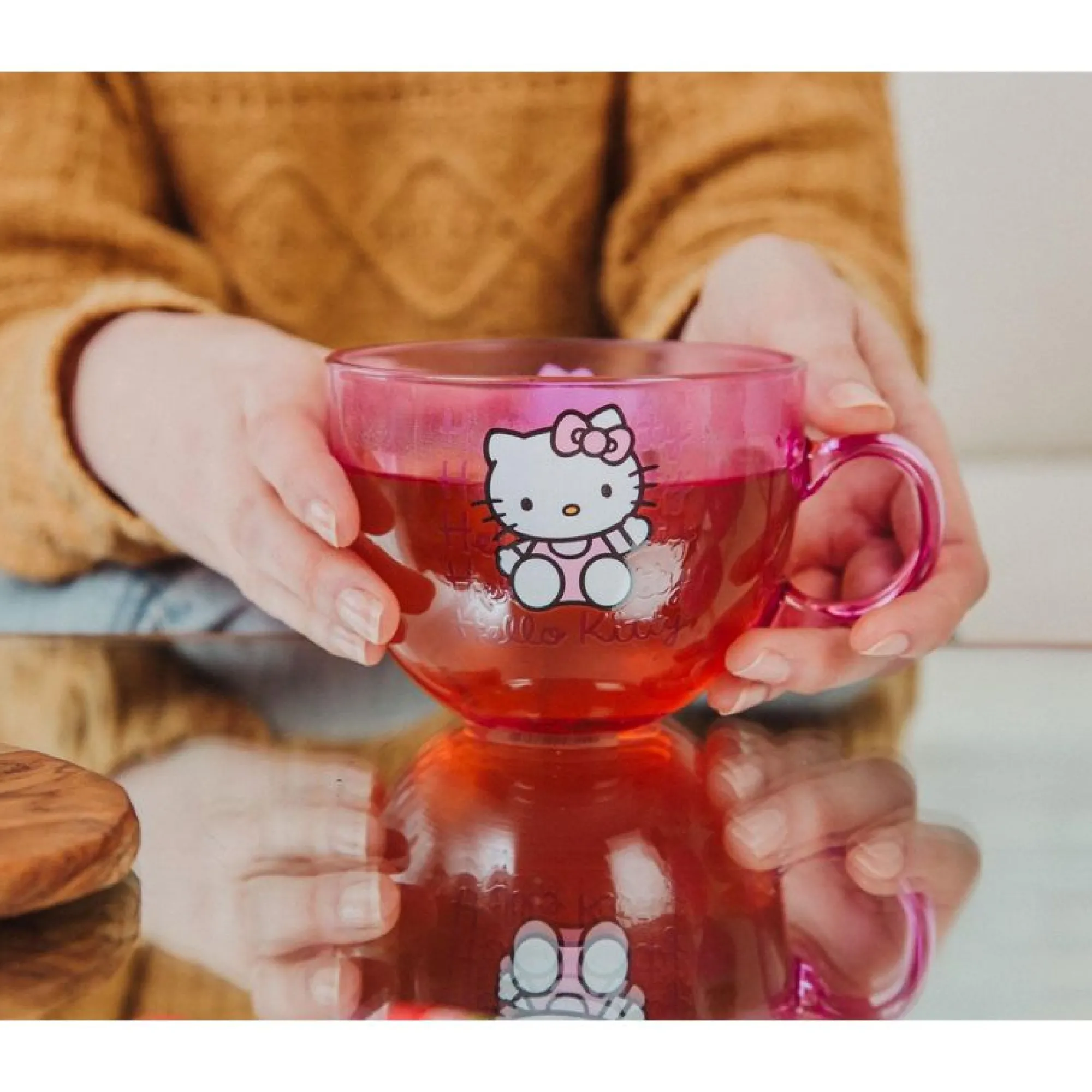 Silver Buffalo LLC Hello Kitty Signature Pink Glass Mug