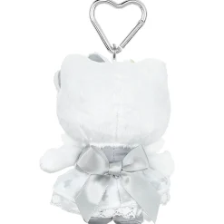 Global Original Hello Kitty Silver Plush Mascot Keychain (50th Anniv. Floral Series)