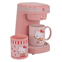 Uncanny Brands Wholesale Hello Kitty Single Cup Coffee Maker 3-Piece Gift Set