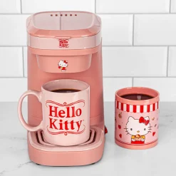 Uncanny Brands Wholesale Hello Kitty Single Cup Coffee Maker 3-Piece Gift Set