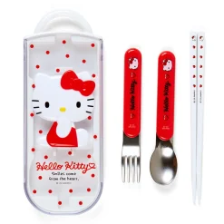 Japan Original Hello Kitty Smiles Utensil Set Trio